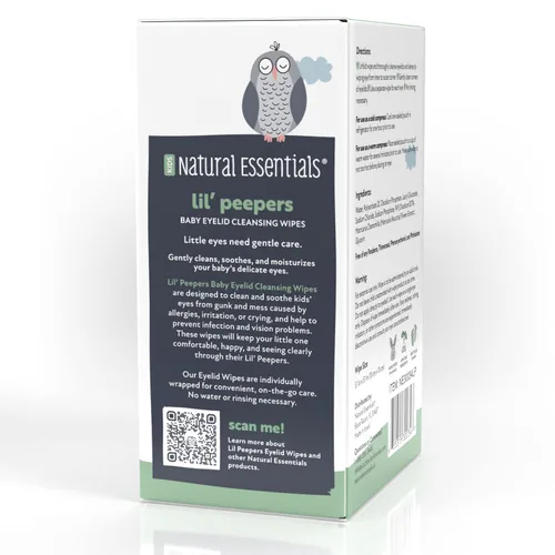 Miniatura 7 de Natural Essentials Lil' Peepers Toallitas limpiadoras de ojos y párpados para bebés, sin conservantes y sin enjuague, toallitas suaves