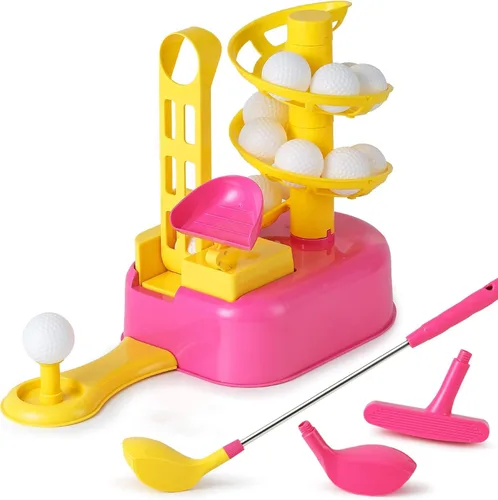 Miniatura 11 de iPlay, iLearn - Juego de juguetes de golf para niños con cabezal izquierdo y derecho, juguete deportivo para niños de 3 a 5 años, juego de golf