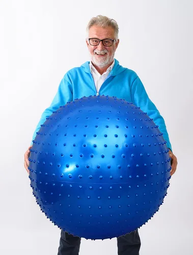 Miniatura 7 de Pelota de masaje sensorial grande para niños, 33.5" 85CM 3.1lb(1400g) Pelota de ejercicio que rebota para niños pequeños, Pelotas inflables grandes