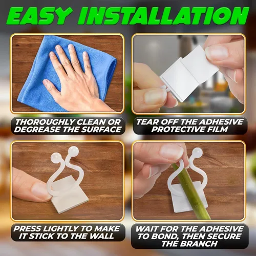 Miniatura 6 de 100 clips transparentes para plantas trepadoras de interior, clips de pared blancos y flexibles para plantas trepadoras para organizar enredaderas