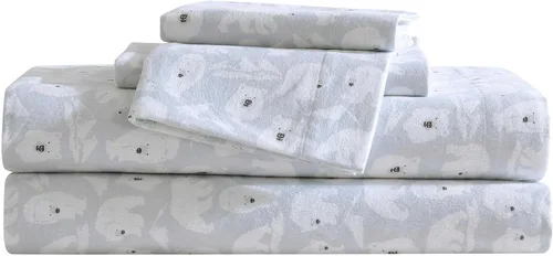 Miniatura 28 de Eddie Bauer - Sábanas de franela tamaño Queen, algodón resistente a las bolitas y arrugas, juego de sábanas con fundas de almohada y sábana ajustada