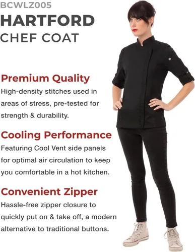 Miniatura 3 de Chef Works Chaquetilla de chef para mujer Hartford Cool Vent