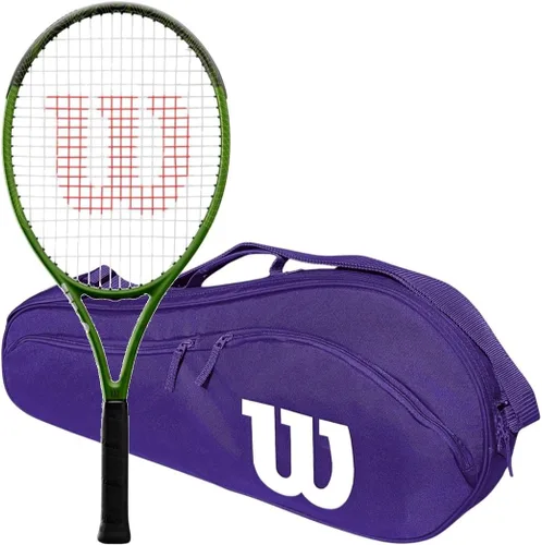 Wilson Blade Feel Comp Jr - Raqueta de tenis incluida con una bolsa de tenis o mochila Bolsa Ventaja Púrpura