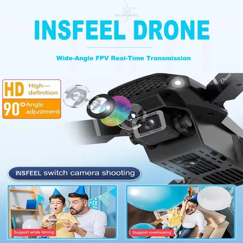 Miniatura 2 de Mini dron con cámara para adultos – Regalo de juguete de Navidad para principiantes de 14 años – Multirotores cuadricópteros RC UAV plegable