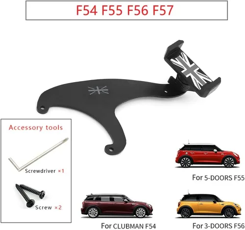Miniatura 6 de Para Cooper F54 Clubman F55 Hardtop F56 Hatchback 2014-2020 Smartphone Soporte de Copa para Teléfono Celular con Clip Giratorio de Cuna