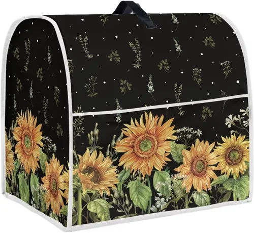 Miniatura 19 de Funda para batidora con estampado de girasol y bandera americana, cubierta protectora contra el polvo, adecuada para la mayoría de los modelos