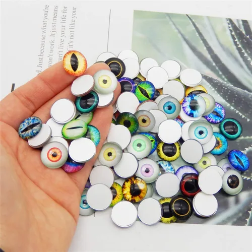 Miniatura 3 de JJG QAZ - 120 piezas (60 pares) de cristal redondo de cristal mixto de 0.236 pulgadas (60 pares) de ojo de dragón ojo de dragón ojo de gato