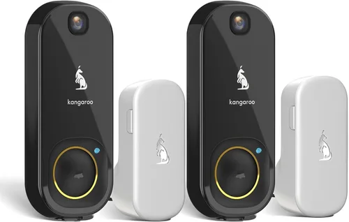 Miniatura 2 de Timbre inalámbrico canguro + timbre, cámara HD, fácil instalación, batería de detección, detección de movimiento, WiFi 2.4G, alertas en tiempo real