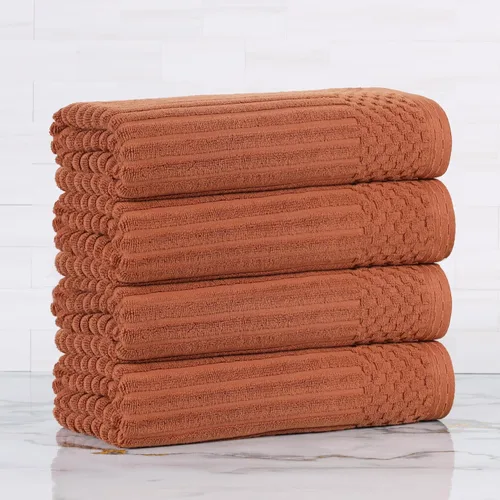 Miniatura 166 de Superior Juego de 6 toallas de algodón sólido y acanalado, toallas de cara de 13 x 13 pulgadas, toallas de mano de 16 x 28 pulgadas, toallas de baño