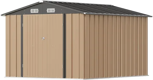 Miniatura 21 de Greesum Cobertizo de almacenamiento para exteriores de 3 x 3 pies, cobertizo de metal con cerradura para patio trasero, piscina, patio y Negro