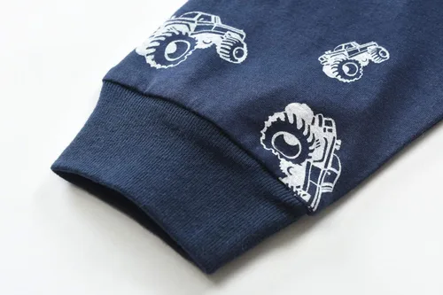 Miniatura 6 de Little Hand Pijamas de algodón para niños pequeños, conjunto de pijamas de manga larga para excavadora