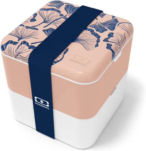 Miniatura 13 de monbento - Caja Bento grande MB Square Blossom con compartimentos - Lonchera a prueba de fugas para el trabajo y la preparación de comidas - Sin BPA