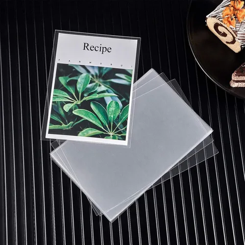 Miniatura 4 de Boao 100 protectores de tarjetas de recetas de 4 x 6 pulgadas, fundas para tarjetas de recetas, protectores de plástico para libros de cocina