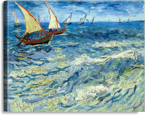 Miniatura 204 de A&T ARTWORK Noche estrellada sobre el Ródano de Vincent Van Gogh. Tamaño del marco: 36 x 30 pulgadas, tamaño de la imagen: 30 x 24 pulgadas