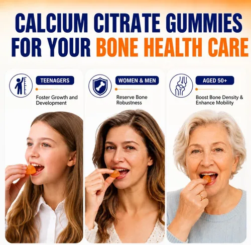 Miniatura 3 de (2 unidades) Citrato de calcio con gomitas de vitamina D3, suplemento de calcio de 1200 mg para mujeres y hombres, apoya la salud de los huesos