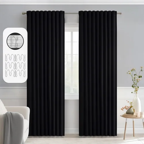 Miniatura 51 de MIULEE Cortinas opacas con pestaña trasera de 63 pulgadas de largo, juego de 2 paneles para sala de estar, dormitorio, privacidad, bolsillo