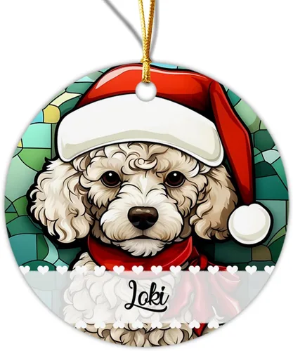 Miniatura 22 de Chow Chow - Adorno decorativo para árbol de Navidad 2026, adorno personalizado para sombrero de Navidad, regalo de adornos de Navidad para perros