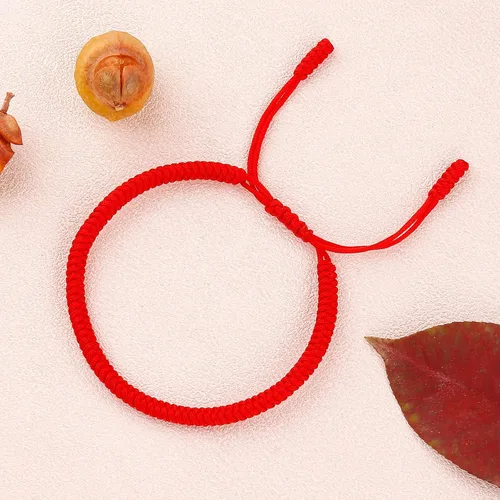 Miniatura 39 de Pulseras tibetanas hechas a mano con cuerda roja para él y ella, pulsera de la amistad, pulsera de la amistad, hilo negro y rojo para protección