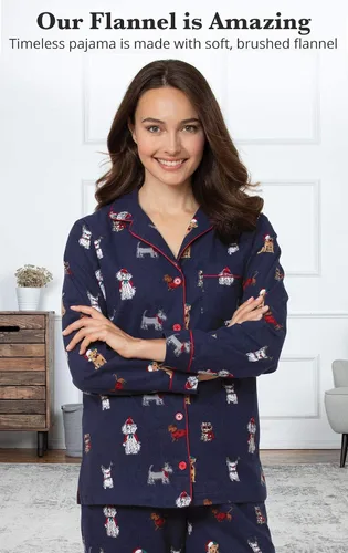 Miniatura 3 de PajamaGram Pijamas de franela suave, para amantes de las mascotas, para mujer