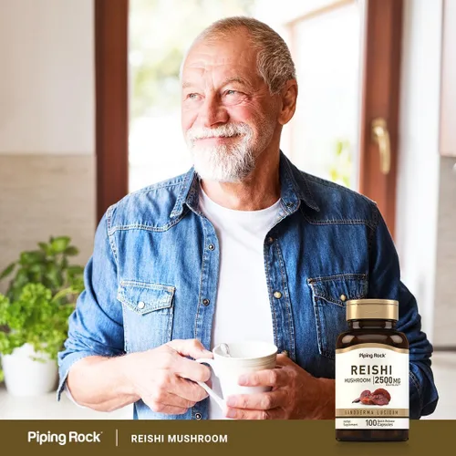 Miniatura 6 de Piping Rock Cápsulas de hongos Reishi 100 píldoras Suplemento de extracto de hierbas estandarizado con Ganoderma Lucidum Sin OMG, sin gluten