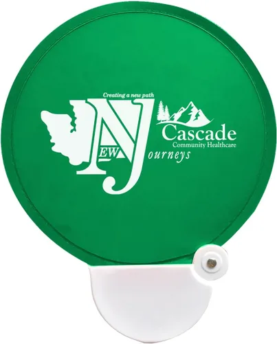 Miniatura 3 de Mia & Cale Ventilador plegable redondo personalizado con asa, disco plegable para recuerdos de fiesta, reuniones al aire libre y viajes, mano
