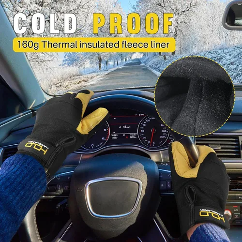 Miniatura 2 de HANDLANDY Guantes de trabajo aislados, guantes térmicos de invierno impermeables para hombres y mujeres