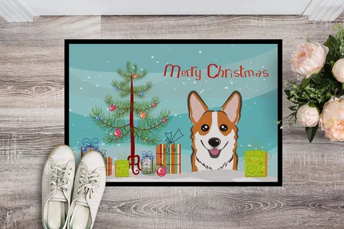Miniatura 3 de Caroline's Treasures BB1626MAT - Felpudo con árbol de Navidad y corgi rojo de 18 x 27 pulgadas, tapete para puerta delantera, para interiores