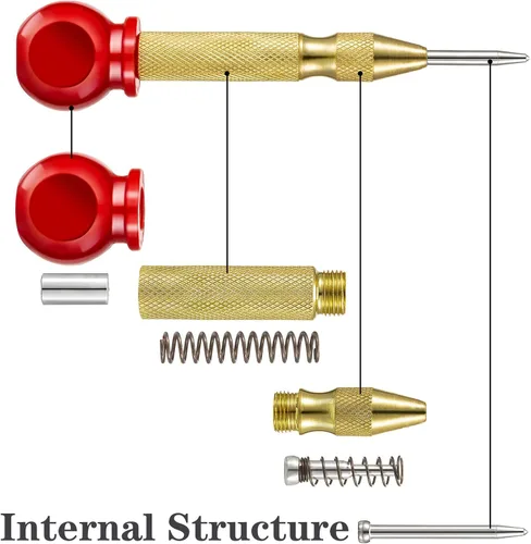 Miniatura 2 de Herramienta de taladro de metal de resorte ajustable con tapa de cojín e impacto ajustable para ventana de vidrio de plástico de madera, metal, etc.