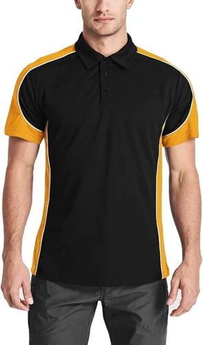 Miniatura 2 de MAGCOMSEN Polo de golf para hombre, manga corta, 3 botones, secado rápido, estilo casucal, piqué