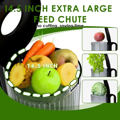 Miniatura 2 de Exprimidor de masticación lenta, exprimidor de presión en frío con control táctil con canal de alimentación ancho, exprimidor fácil de limpiar