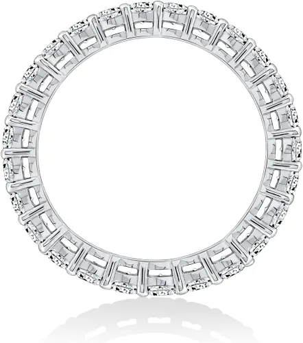 Miniatura 2 de Tienda Essentials Platinum or Gold Plated Sterling Silver All-Around Band Ring set with Round Infinite Elements Cubic Zirconia