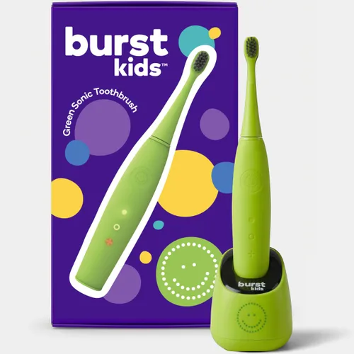 Miniatura 10 de Cepillo de dientes eléctrico Burst para niños y niños pequeños (azul) Cerdas suaves Temporizador de dos minutos Batería recargable Mango