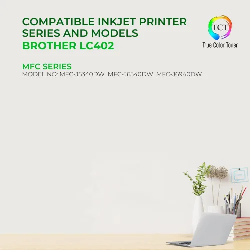 Miniatura 2 de TCT Cartucho de tinta de repuesto prémium compatible para impresoras Brother LC402 LC402BK LC402C LC402M LC402Y funciona con impresoras Brother