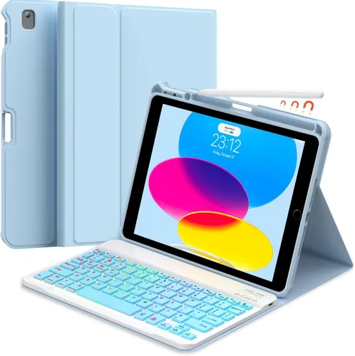 Funda de teclado para iPad Air de 11 pulgadas (M3 2025 / M2 2024) y iPad Pro de 11 pulgadas (1ª/2ª/3ª/4ª generación), retroiluminación magnética