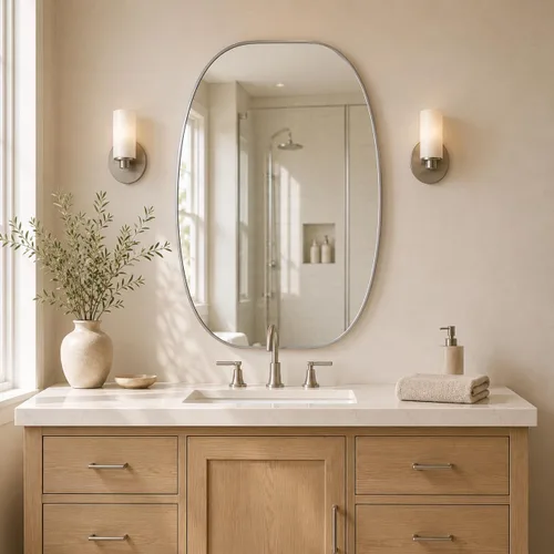 Miniatura 11 de USHOWER Black Oval Arch Bathroom Mirrors for Over Sink, 20x30 Inch Bathroom Vanity Mirror for Bathroom, Bedroom, Vanity, Entryway, Aluminium Frame