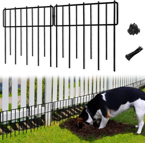 Valla de Barrera de Animales, 10 Piezas Mejoradas de 1.26 Pulgadas Vallas Decorativas Sin Excavación para Conejos y Defensa del Suelo para Perros,