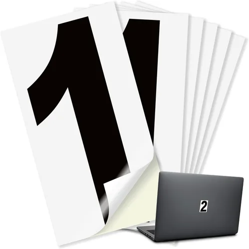 Miniatura 15 de iSYFIX Calcomanías de vinilo negro número 0 (Zero) – Paquete de 6 calcomanías de 1.5 pulgadas – Calcomanías de alta calidad, fondo reflectante