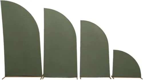 Miniatura 226 de Efavormart - Juego de 4 fundas de elastano beige para arco de media luna, fundas de telón de fondo Chiara de 2.5 pies a 7 pies para escenarios
