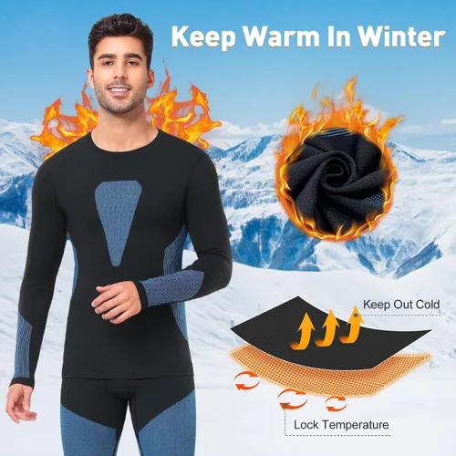 Miniatura 3 de SIMIYA Conjunto de ropa interior térmica para hombre, ropa interior larga para hombre, ropa interior larga para hombre, parte inferior superior