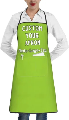 Miniatura 17 de Delantales personalizados para adultos, delantal personalizado con logotipo de foto, delantal impermeable con 2 bolsillos