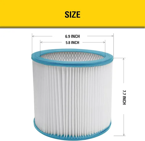 Miniatura 3 de STANLEY Filtro de vacío HEPA de repuesto 08-2566BP, apto para la mayoría de aspiradoras húmedas y secas de 5 a 18 galones, compatible con SL18115