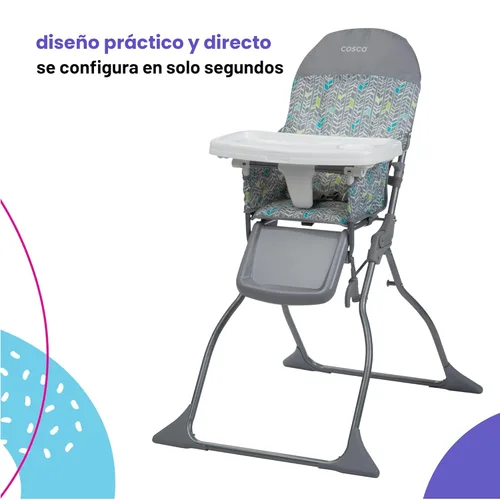 Miniatura 6 de Cosco Trona infantil para bebé, silla alta plegable simple, diseño conveniente, ligero y compacto, Mapleton