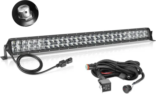 Miniatura 8 de Kit de Barra de Luz LED de 20 Pulgadas, AKD Part 200W Lente 5D Luz de Conducción Todoterreno Spot Flood Combo Doble Fila Luces de Trabajo LED Súper