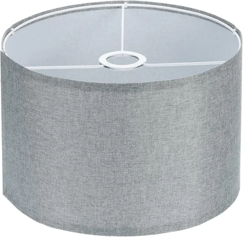 PATIKIL Pantallas de lámpara de tambor, 12 x 12 x 8 pulgadas, pantalla de lino de fácil montaje para lámparas de mesa, lámparas de pie, luces Gris