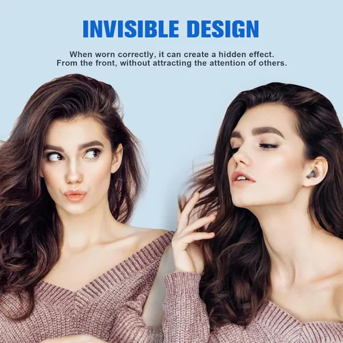 Miniatura 6 de Loluka Auriculares invisibles inalámbricos Bluetooth, discretos y pequeños ocultos con Bluetooth para el trabajo, auriculares inalámbricos