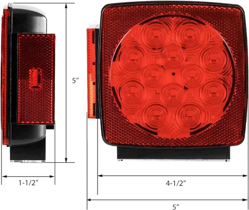 Miniatura 2 de MAXXHAUL 50343 Luces LED sumergibles de 12 V para remolque, izquierda y derecha, para remolques de menos de 80 pulgadas de ancho
