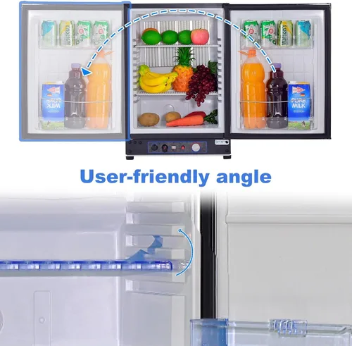 Miniatura 2 de Smad Refrigerador RV de 3 vías de 1.4 pies cúbicos, refrigerador de propano LPG/110V/12V fuera de la red, refrigerador de 3 vías con puerta