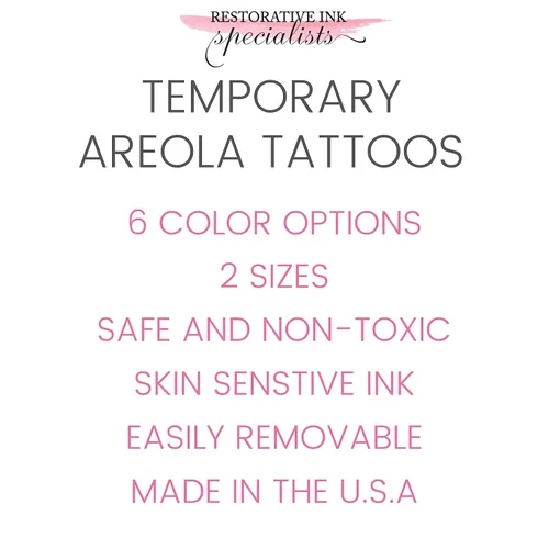 Miniatura 3 de Tatuajes temporales para cáncer de mama para mujeres, 10 pares, tatuaje temporal de areola, tatuaje temporal posmastectomía, solución de pezón