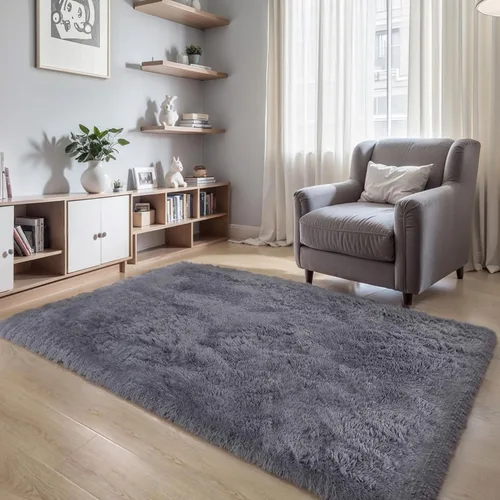 Miniatura 80 de KCHOWUA Alfombras Esponjosas y Peludas de Unicornio para Dormitorio de Niñas, 3x5 pies Lavable Antideslizante Alfombra de Área Shag Peluda para Sala
