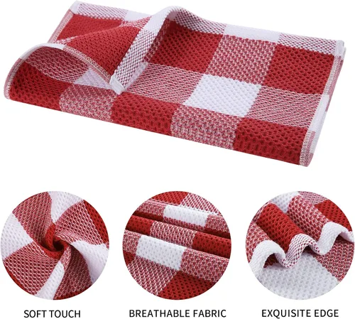 Miniatura 2 de Mordimy Toallas de cocina 100% algodón con tejido de gofre, 13 x 28 pulgadas, paños de cocina súper suaves y absorbentes para secar platos, paquete